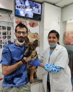 Celebrity Client Yuzvendra Chahal Cricekter with his dog Scotty German Shephard